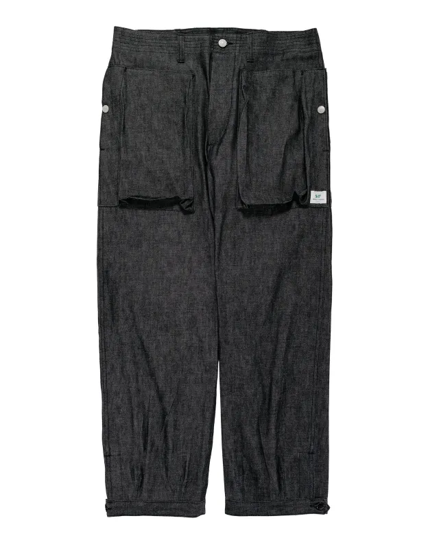 Sassafras Digs Crew Pants 4/5 8oz Denim Black made by Lost & Found
