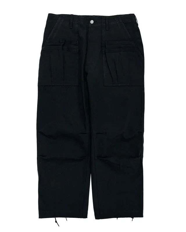 Sassafras Overgrown Fatigue Pants 8.5oz Work Denim Black made by Lost & Found