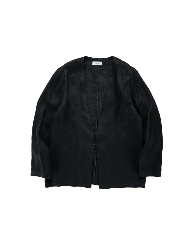 marka Minimalist Jacket Linen Gauze Double Cloth Black made by MARKAWARE