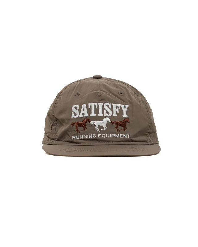 SATISFY FliteSilk 5 Panel Pinch Cap Falcon Embroidery made by Satisfy Running