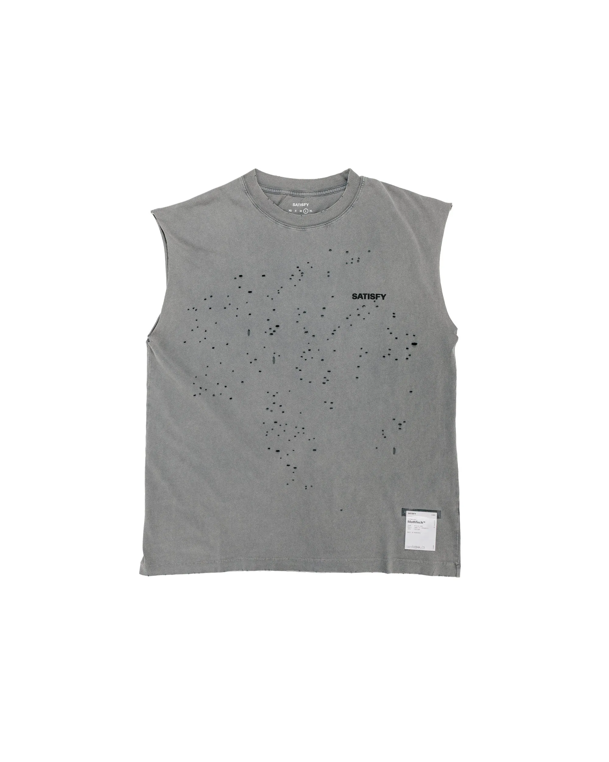 SATISFY MothTech Muscle Tee Faded Black sold by Lost & Found