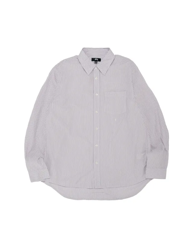 Stüssy Standard LS Shirt Purple Stripe made by Stussy