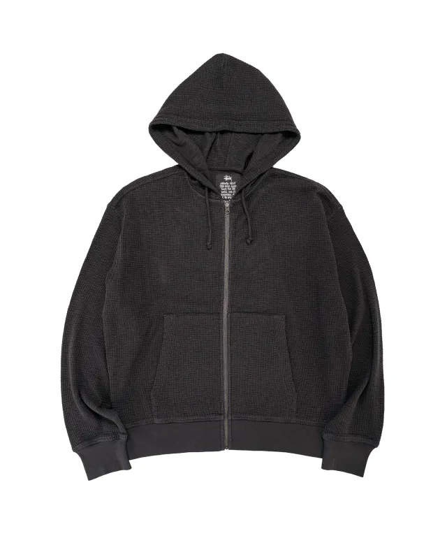 Stüssy Lightweight Thermal Hoodie Faded Black made by Stussy