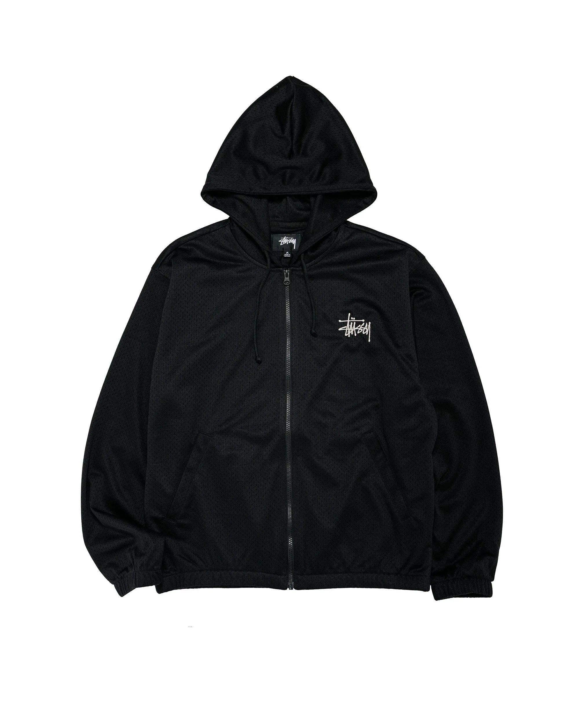 Stüssy Athletic Mesh Zip Hood Black sold by Lost & Found