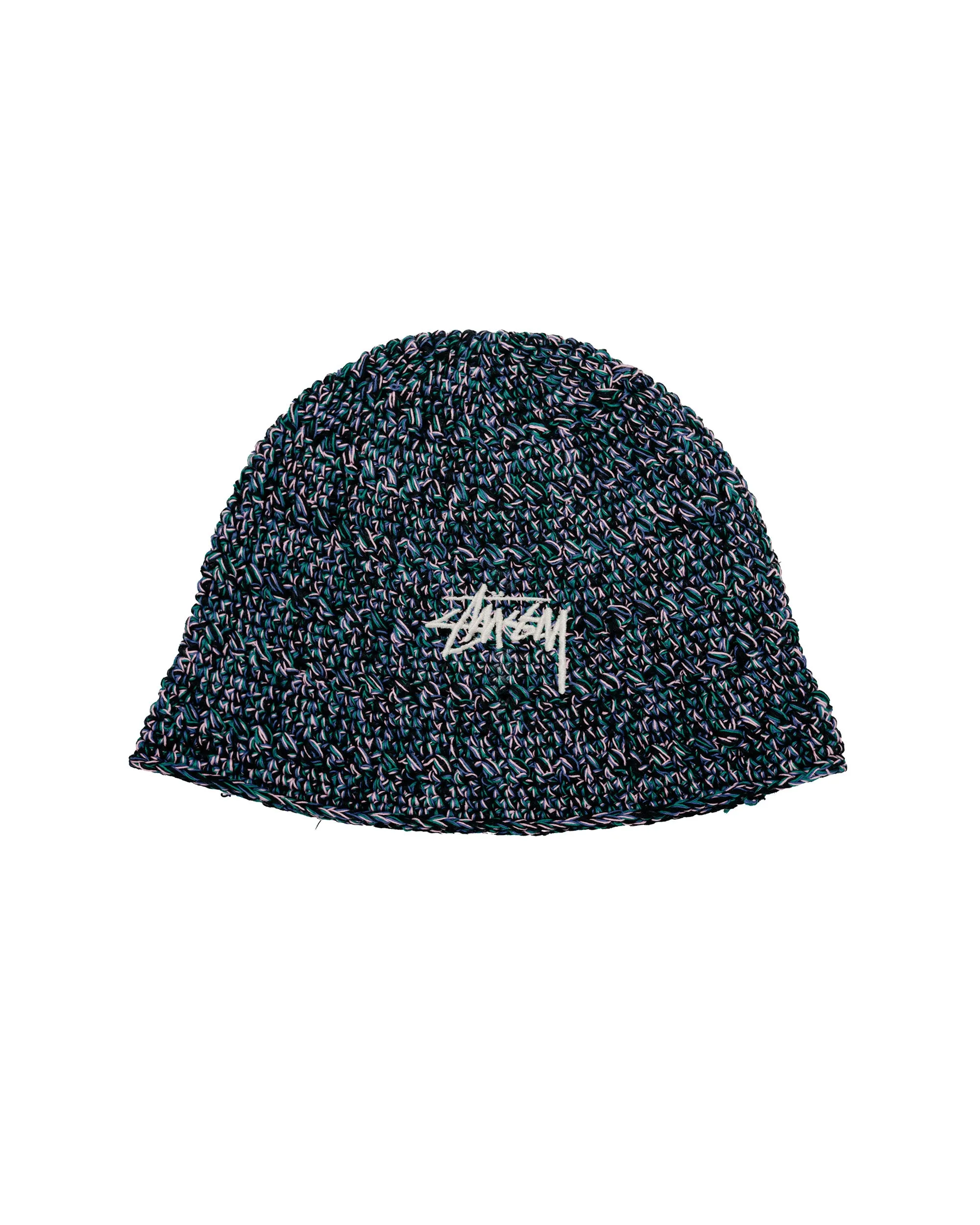Stüssy Hemp Stock Knit Bucket Hat Multi Navy sold by Lost & Found