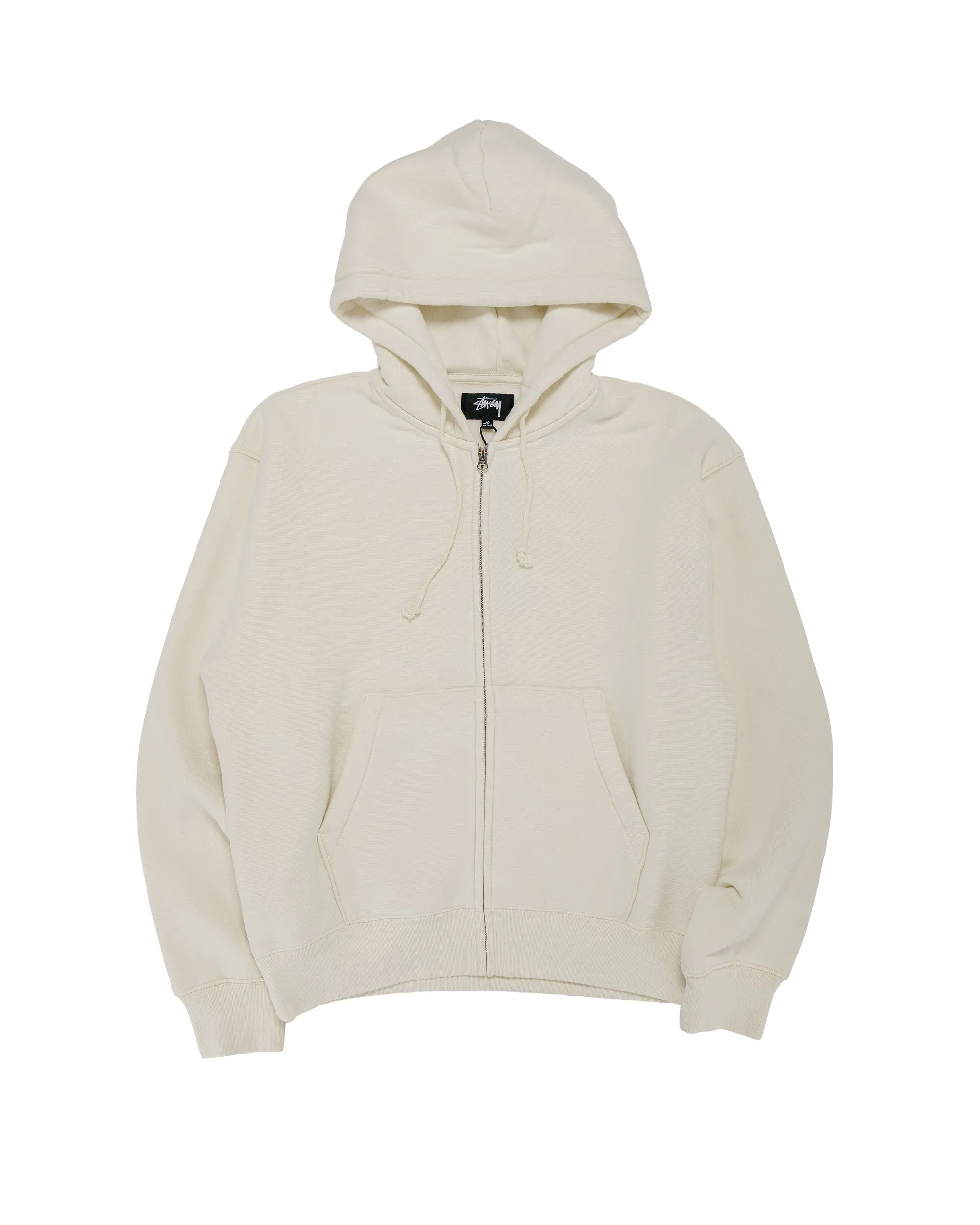 Stüssy Cursive Applique Zip Hoodie Natural sold by Lost & Found