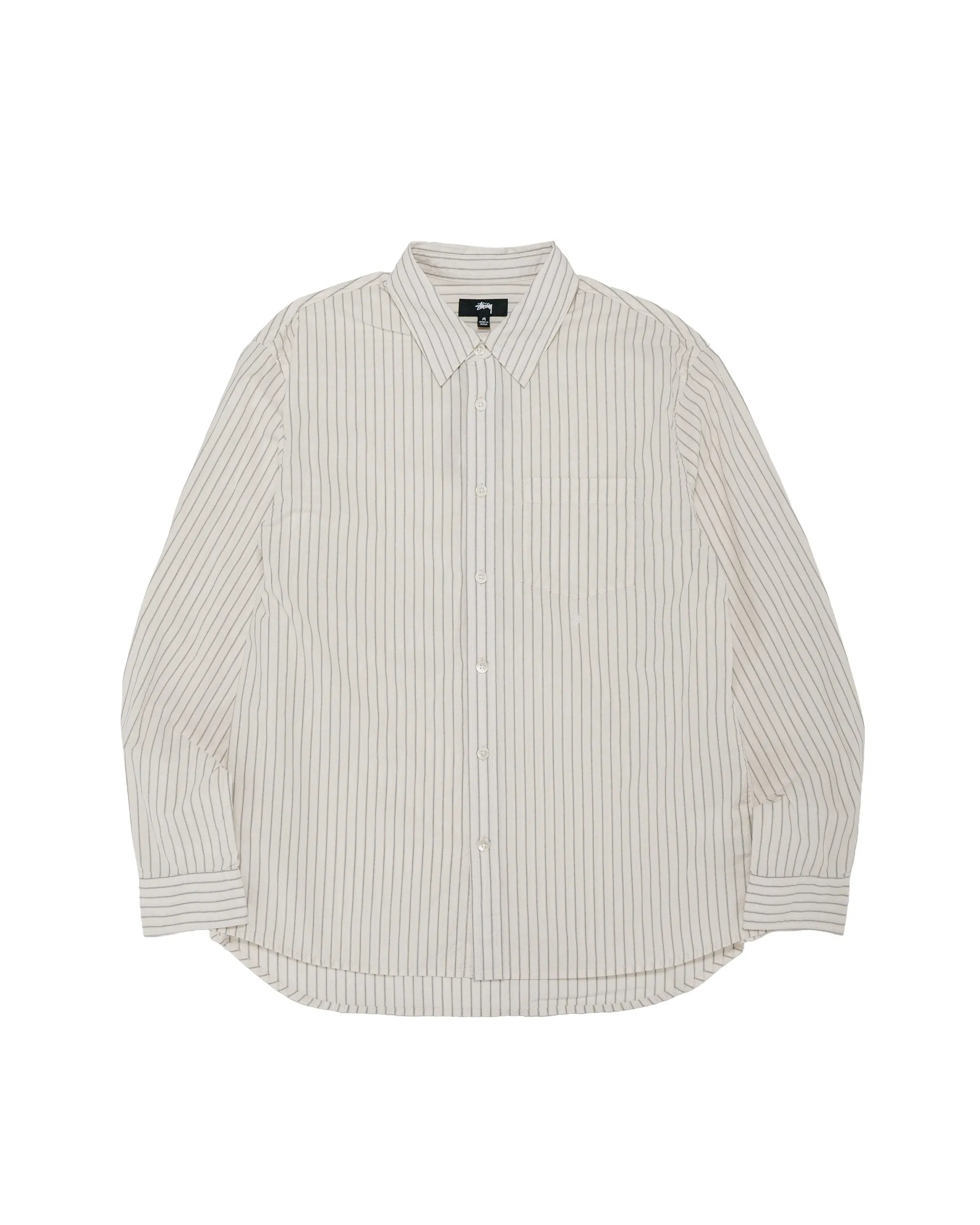 Stüssy Standard LS Shirt Natural Stripe sold by Lost & Found