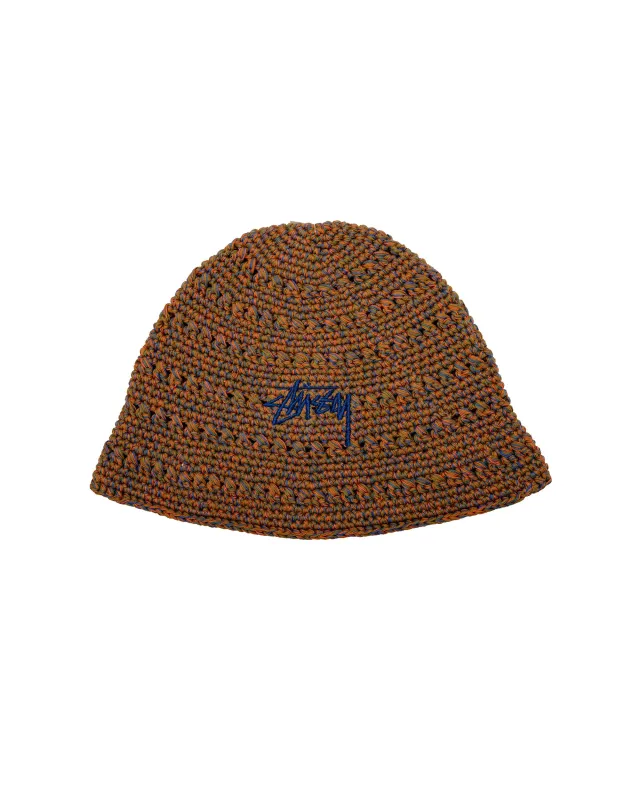 Stüssy Hemp Stock Knit Bucket Hat Multi Brown made by Stussy