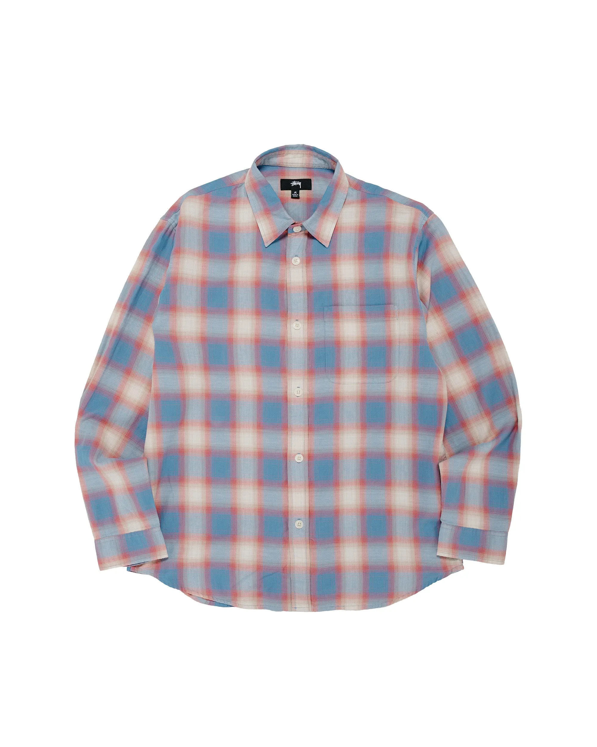 Stüssy Beach Ombre Plaid Shirt Blue sold by Lost & Found