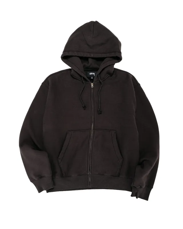 Stüssy Cursive Applique Zip Hoodie Black made by Stussy