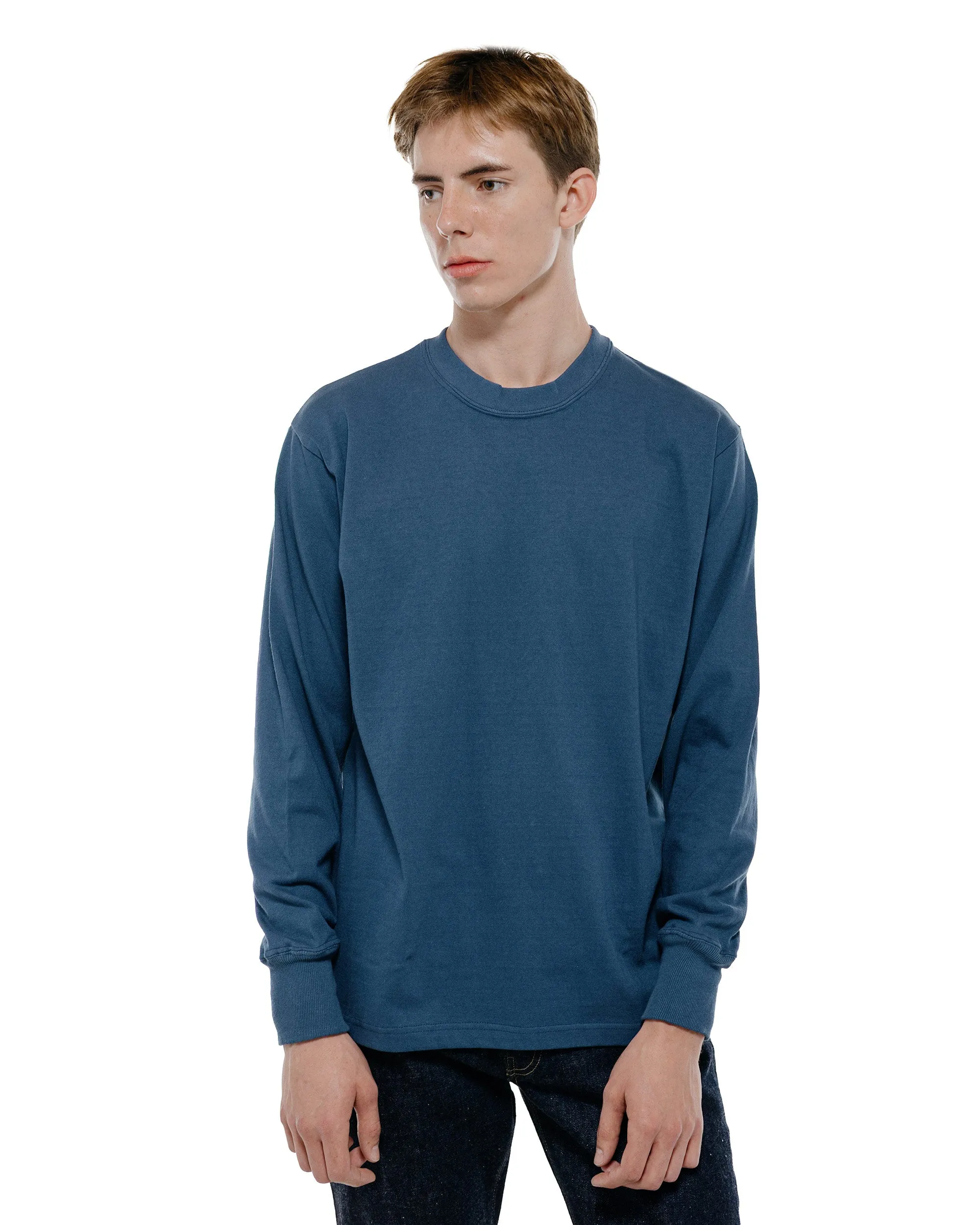 Warehouse Lot. 5914 Long Sleeve Crew Neck T-Shirt Solid Blue sold by Lost & Found product image thumbnail 2