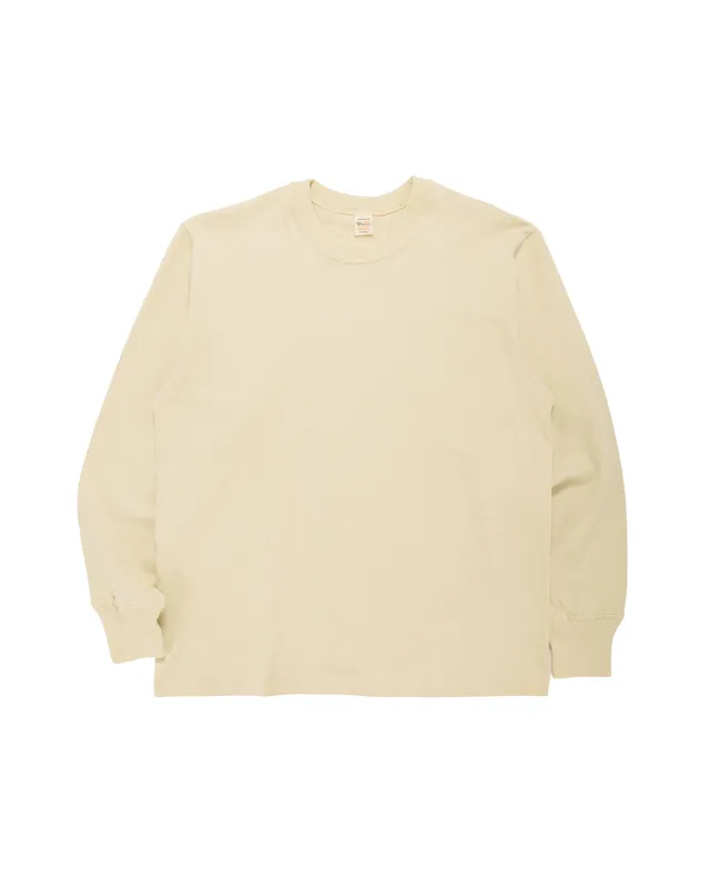 Warehouse Lot. 5914 Long Sleeve Crew Neck T-Shirt Solid Cream made by Warehouse