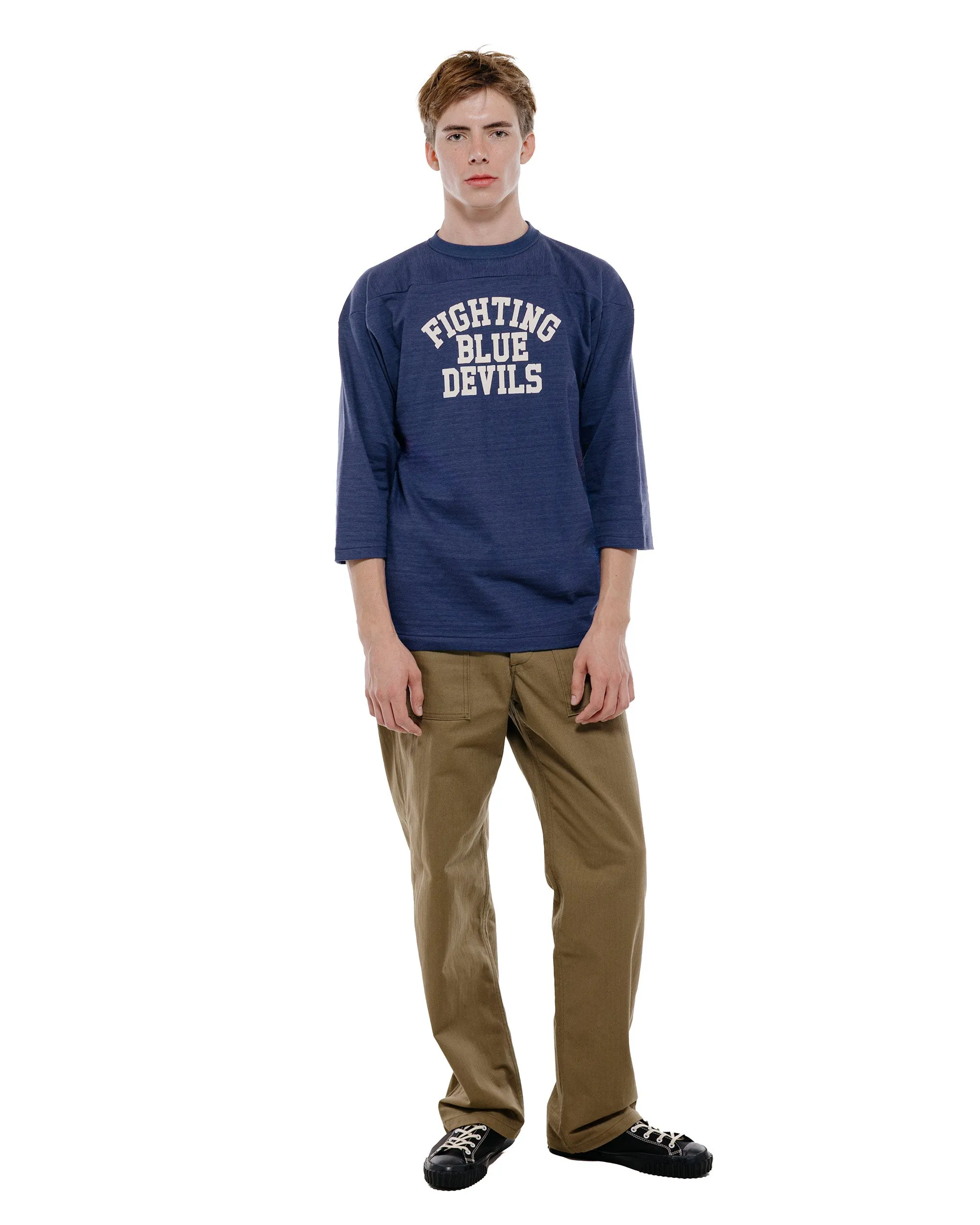 Warehouse Lot. 4063 3/4 Sleeve Football Tee Blue Devils Navy sold by Lost & Found product image thumbnail 4