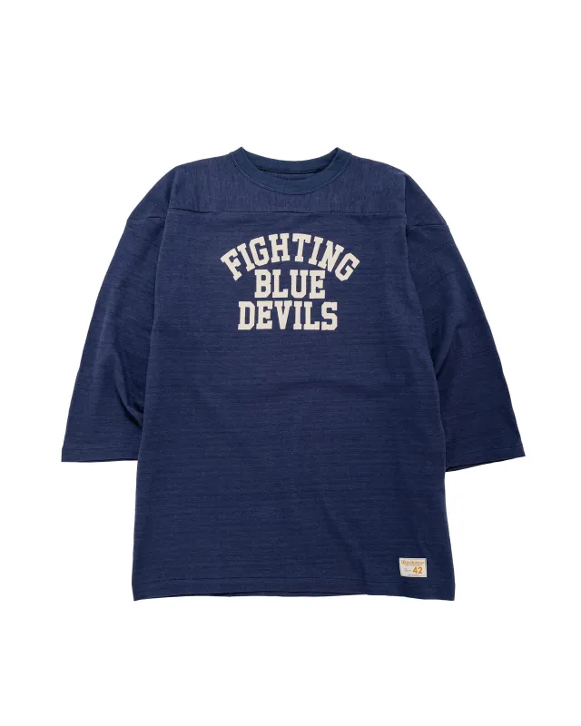 Warehouse Lot. 4063 3/4 Sleeve Football Tee Blue Devils Navy made by Warehouse