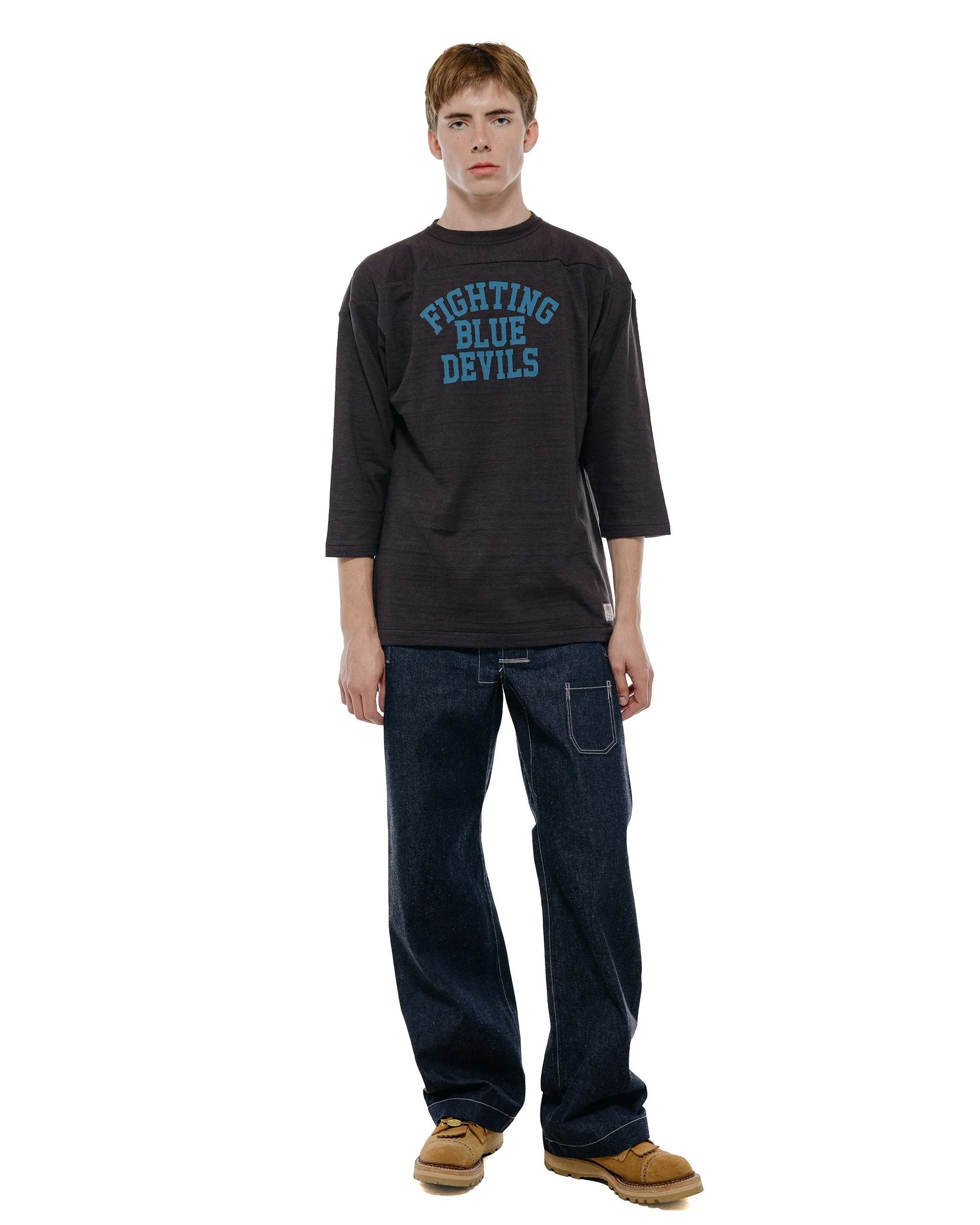Warehouse Lot. 4063 3/4 Sleeve Football Tee Blue Devils Sumikuro sold by Lost & Found product image thumbnail 4