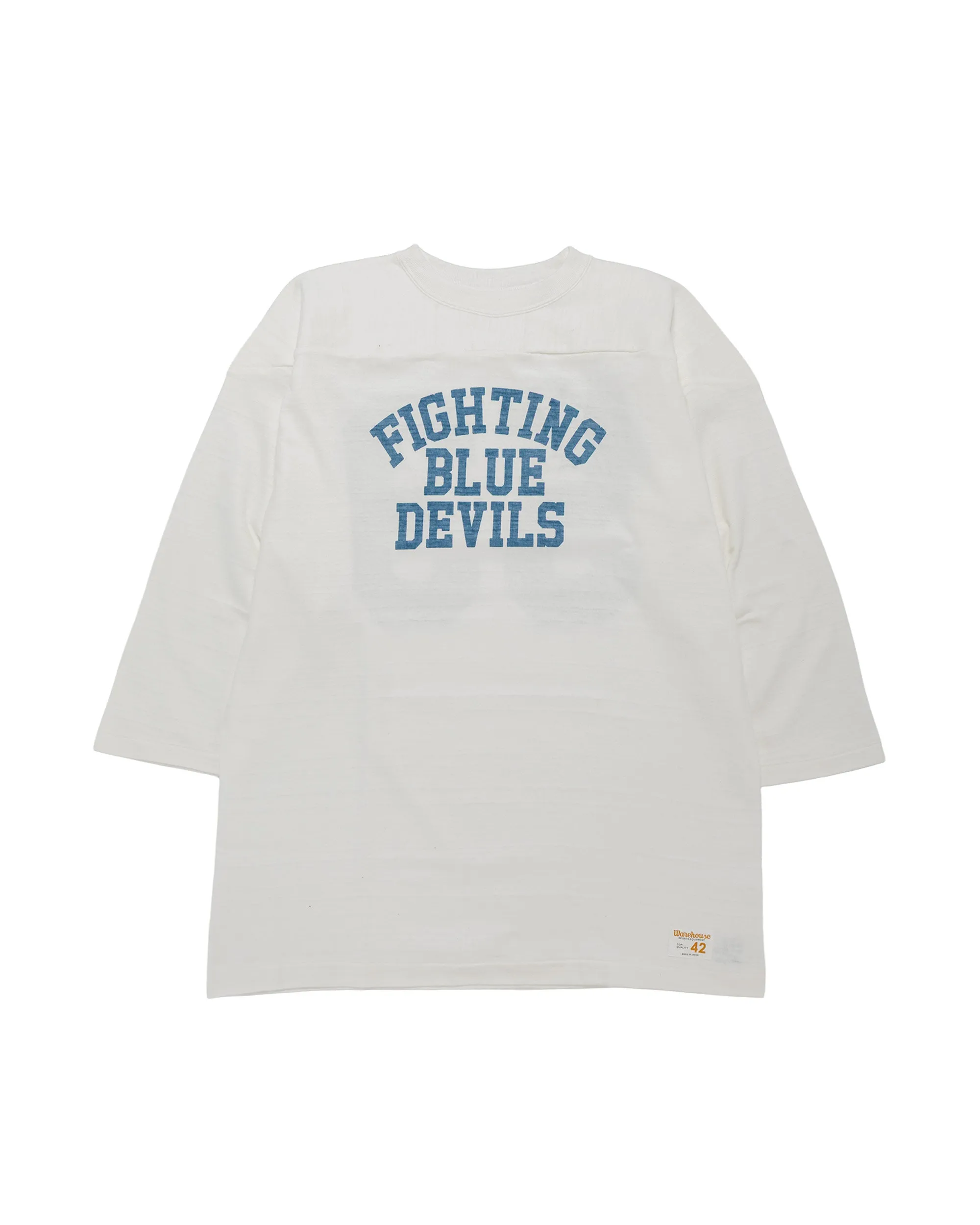 Warehouse Lot. 4063 3/4 Sleeve Football Tee Blue Devils Off White sold by Lost & Found