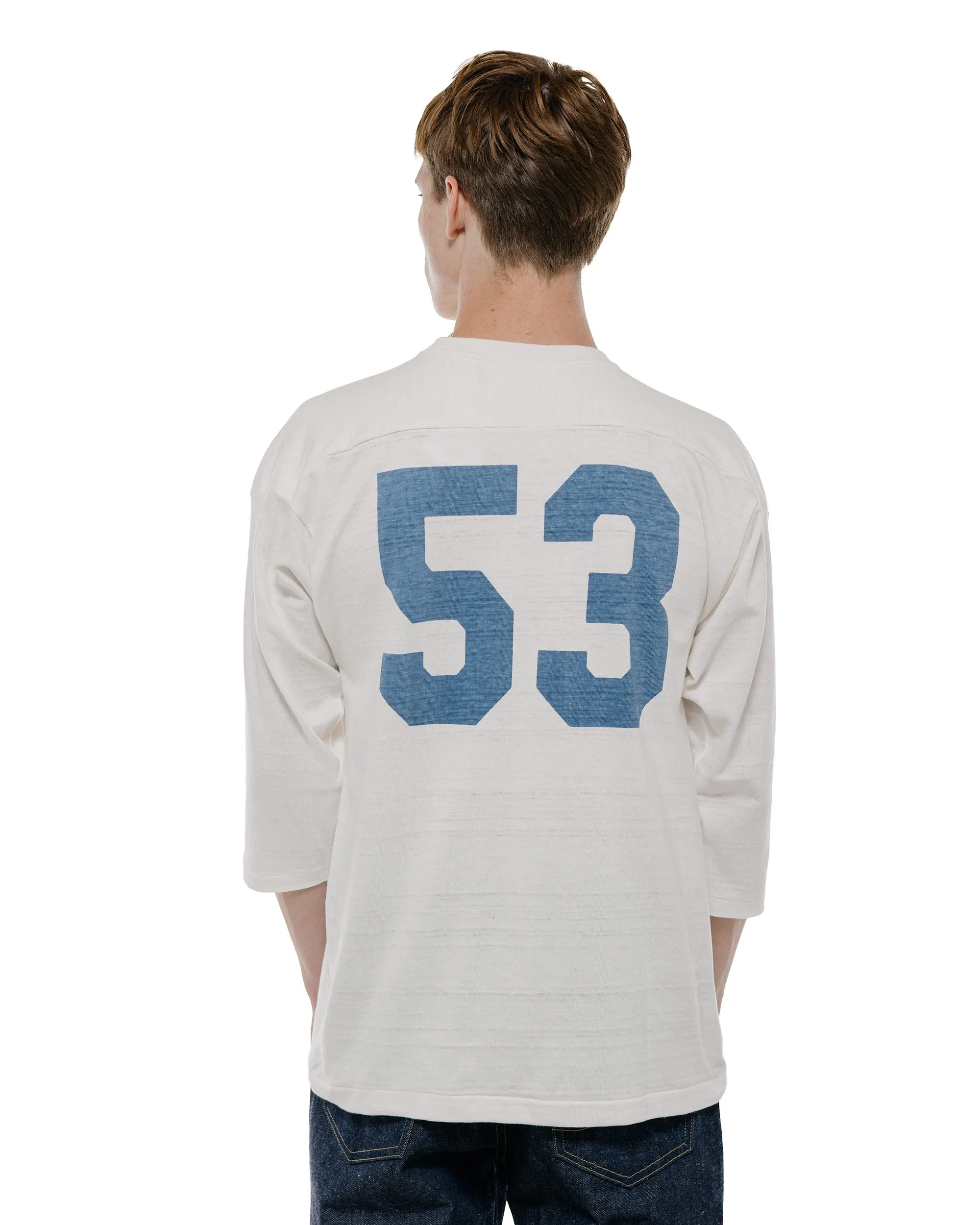 Warehouse Lot. 4063 3/4 Sleeve Football Tee Blue Devils Off White sold by Lost & Found product image thumbnail 3