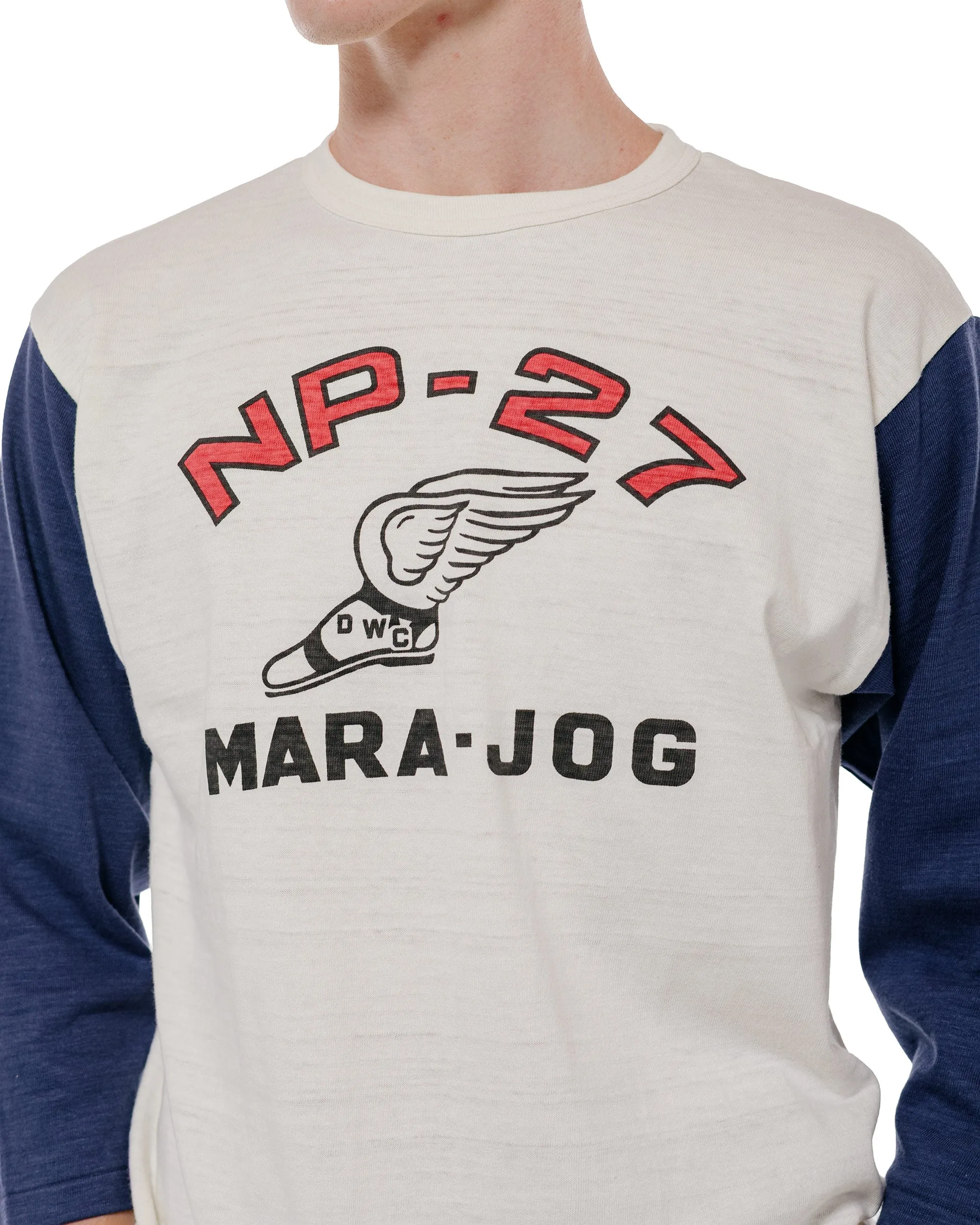 Warehouse Lot. 4800 3/4 Sleeve Baseball Tee NP-27 Cream/Navy sold by Lost & Found product image thumbnail 3
