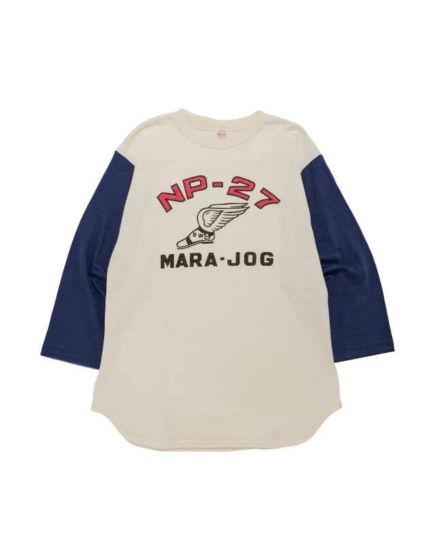 Warehouse Lot. 4800 3/4 Sleeve Baseball Tee NP-27 Cream/Navy made by Warehouse