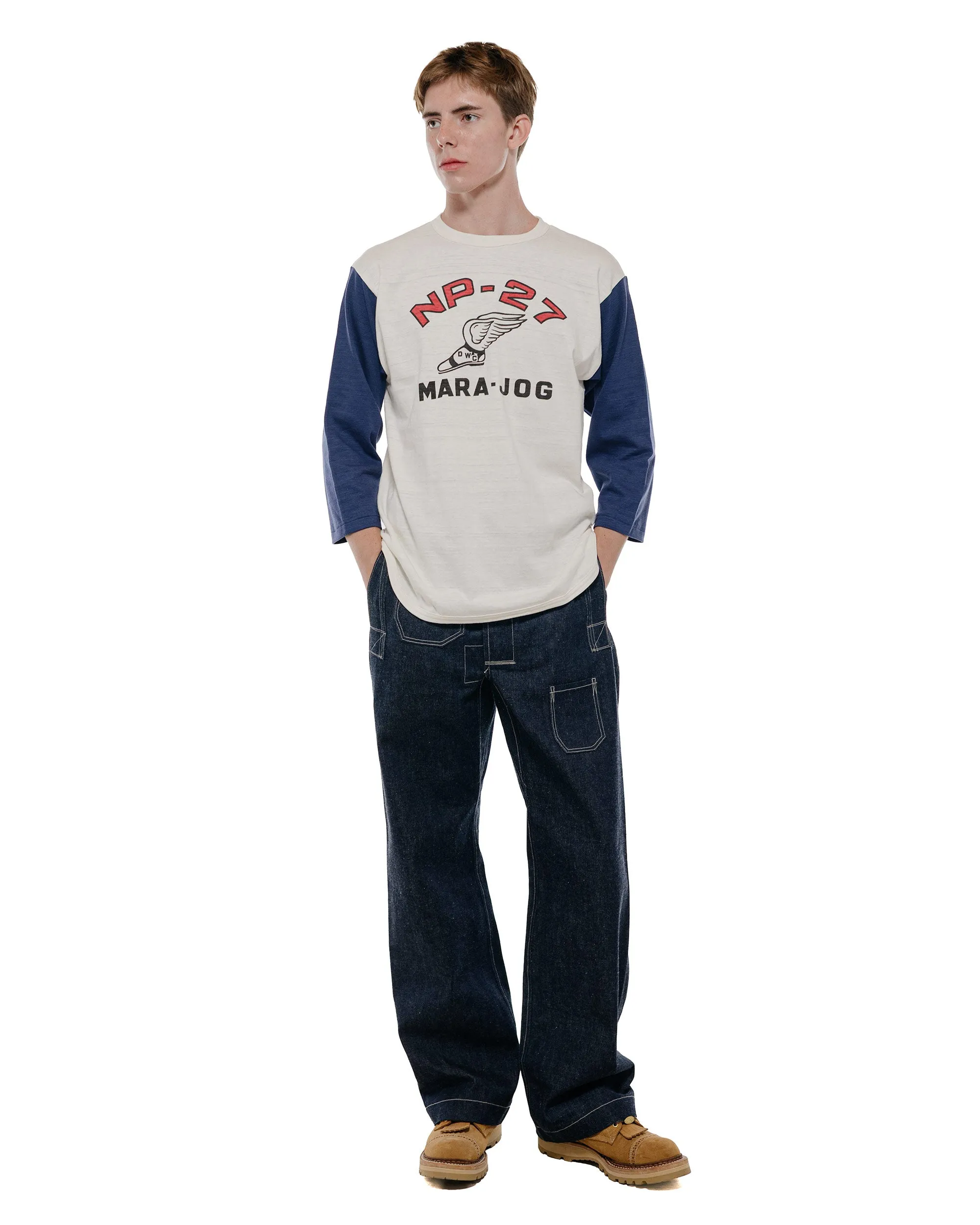 Warehouse Lot. 4800 3/4 Sleeve Baseball Tee NP-27 Cream/Navy sold by Lost & Found product image thumbnail 5