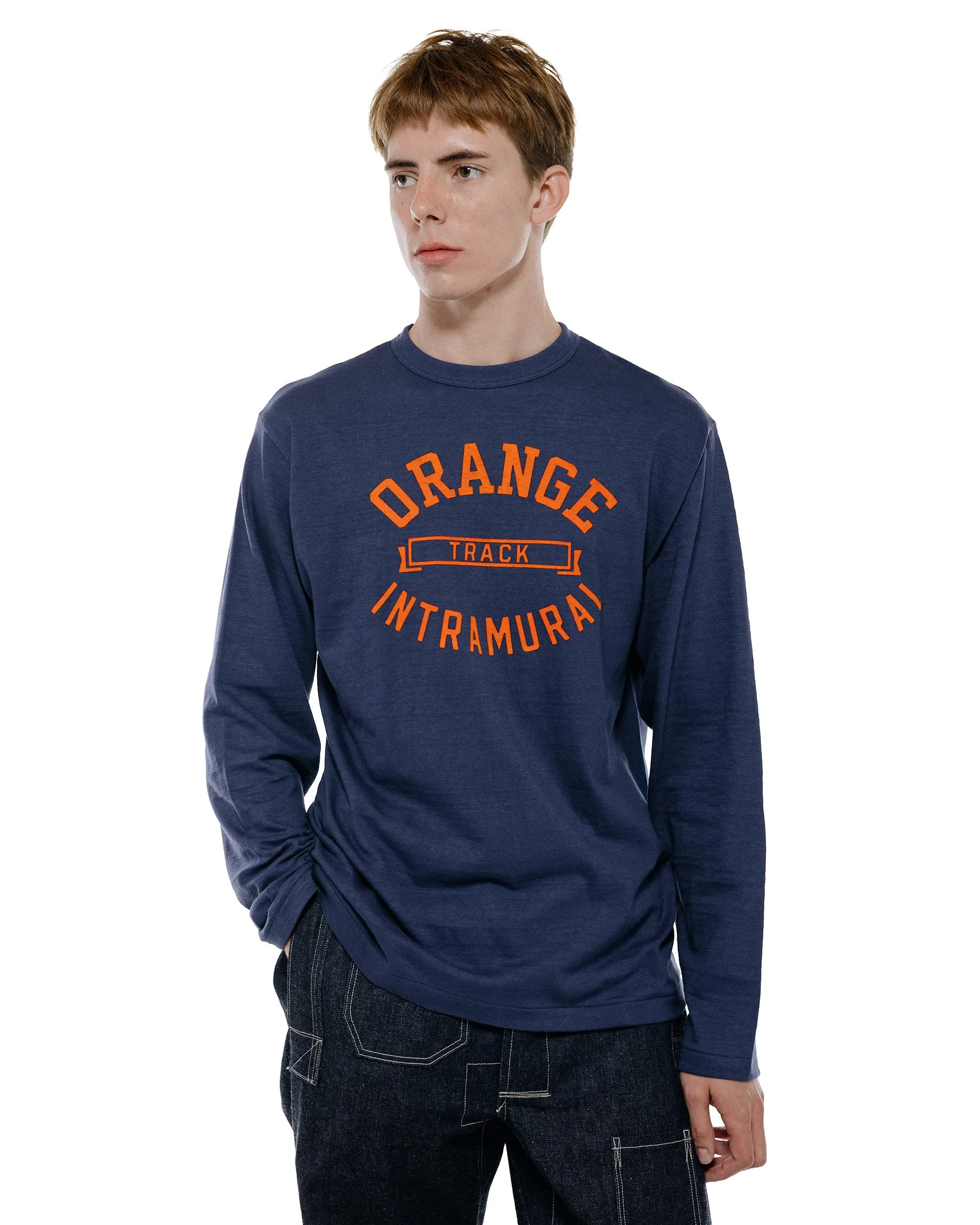 Warehouse Lot. 5906 Long Sleeve Crew Neck T-Shirt Orange Navy sold by Lost & Found product image thumbnail 2