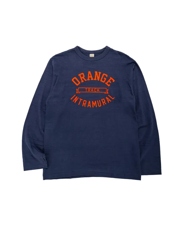 Warehouse Lot. 5906 Long Sleeve Crew Neck T-Shirt Orange Navy made by Warehouse