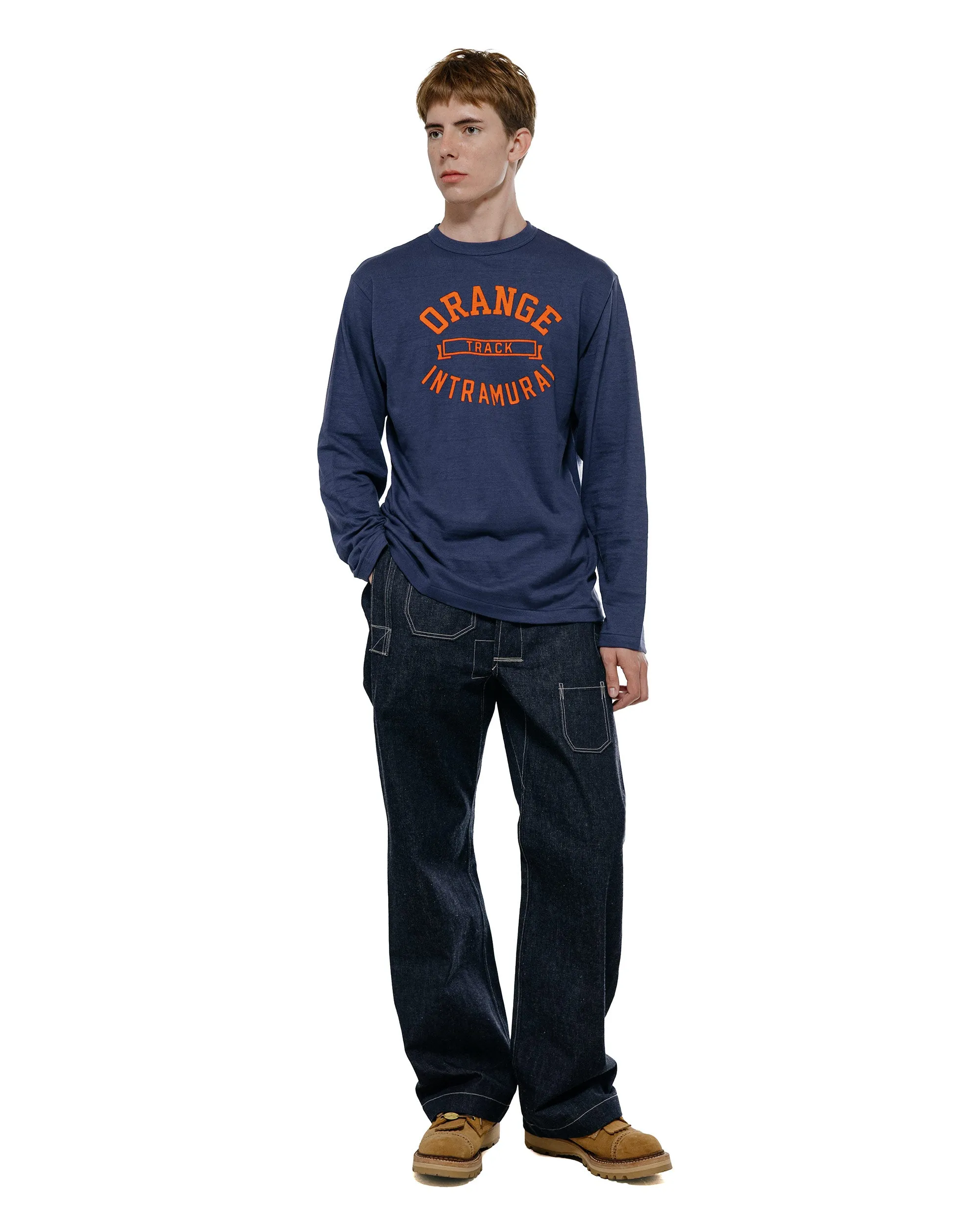 Warehouse Lot. 5906 Long Sleeve Crew Neck T-Shirt Orange Navy sold by Lost & Found product image thumbnail 4