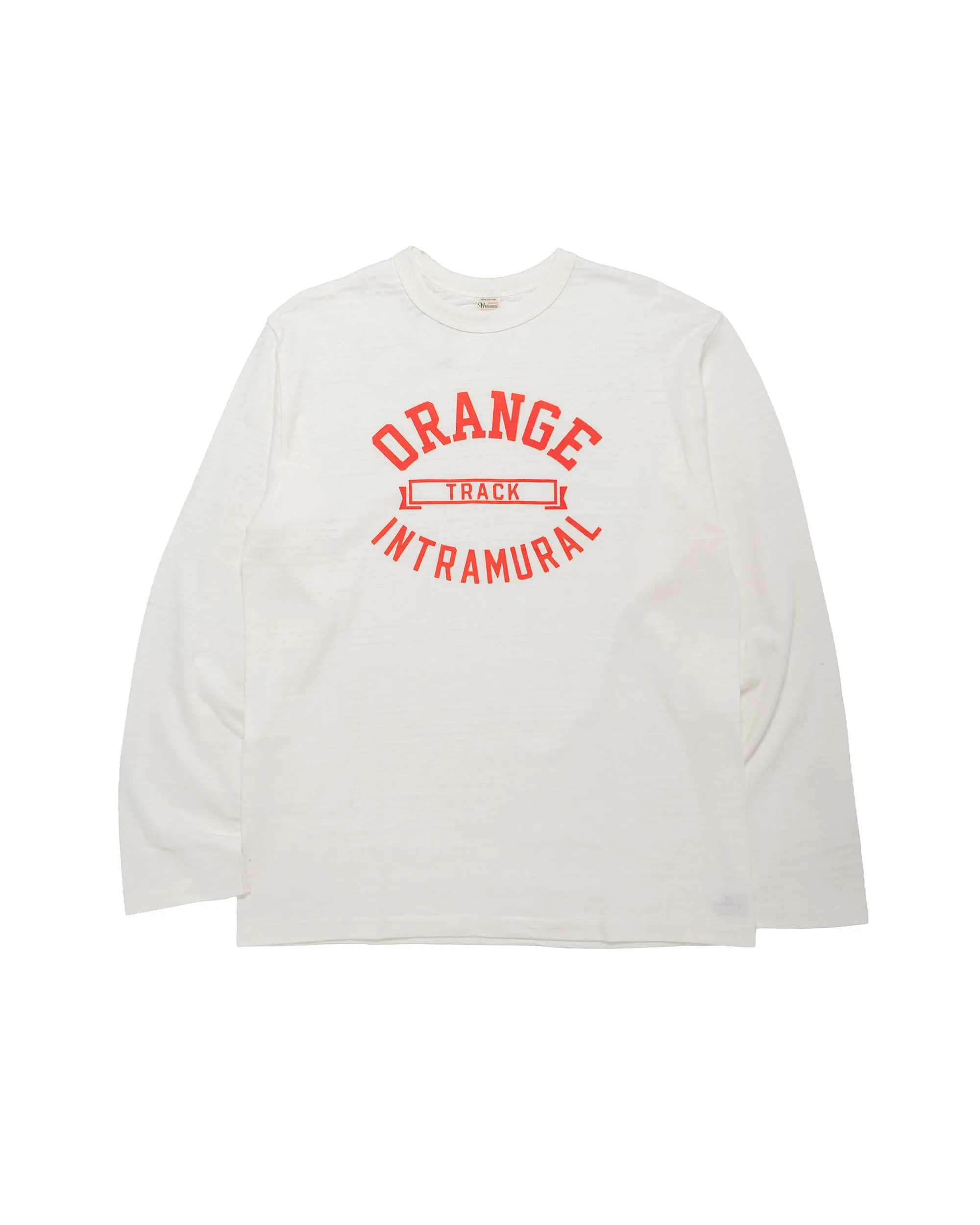 Warehouse Lot. 5906 Long Sleeve Crew Neck T-Shirt Orange Off White sold by Lost & Found