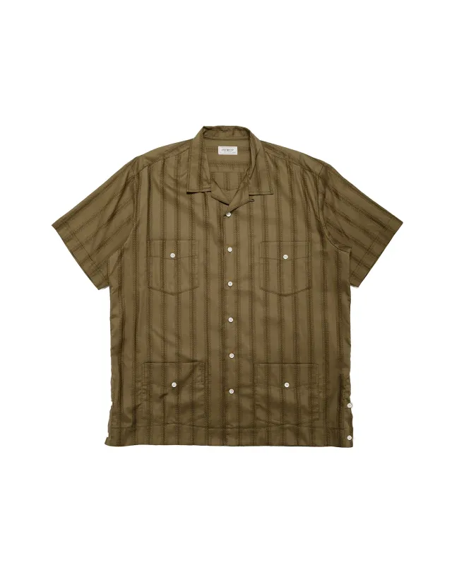 The Real McCoy's MS26007 Joe McCoy Cuban Shirt S/S Olive made by The Real McCoy's