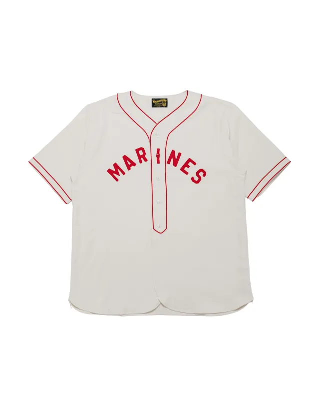The Real McCoy's MS26010 Baseball Uniform Shirt / Marines White made by The Real McCoy's