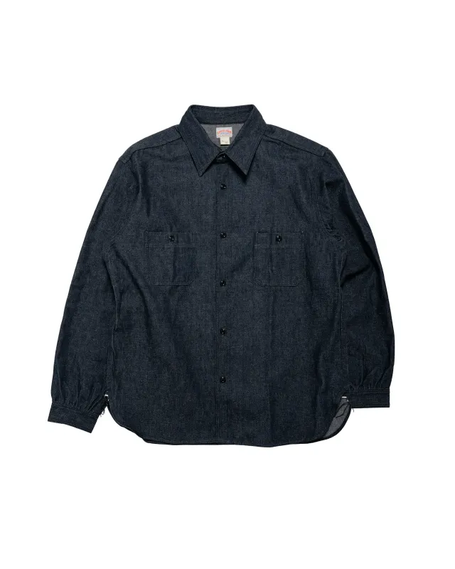 The Real McCoy's MS25103 8HU Denim Serviceman Work Shirt Indigo made by The Real McCoy's