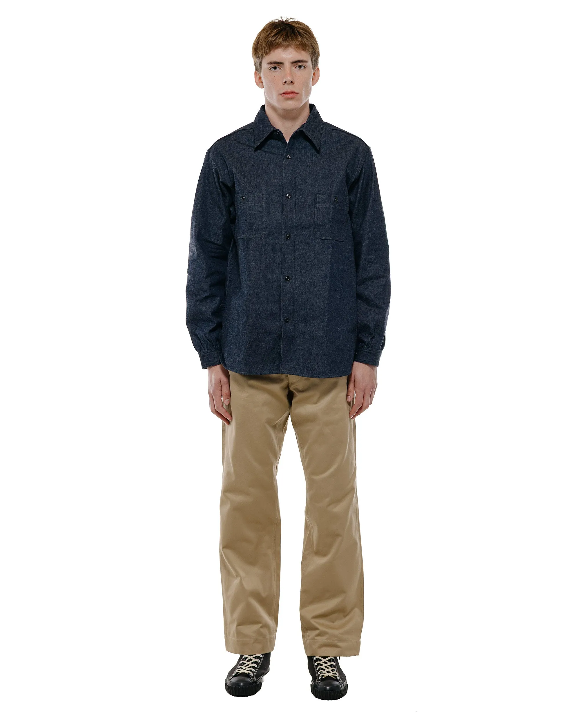 The Real McCoy's MS25103 8HU Denim Serviceman Work Shirt Indigo sold by Lost & Found product image thumbnail 5