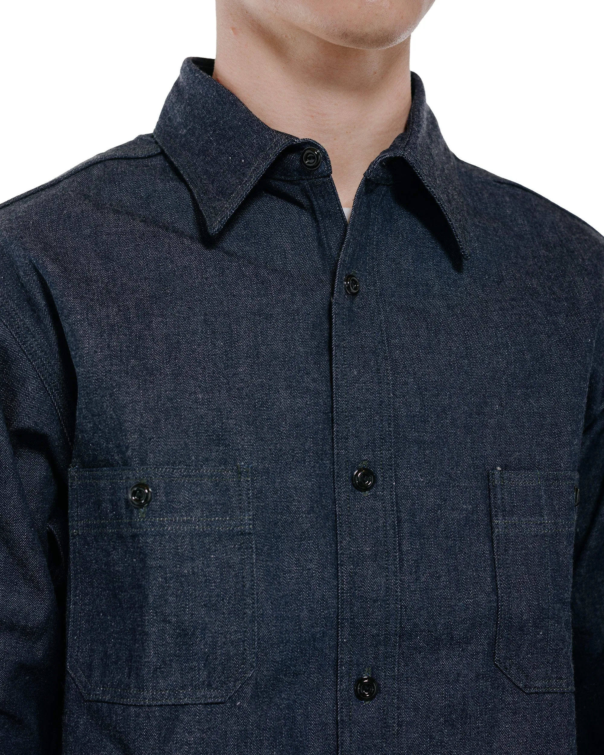 The Real McCoy's MS25103 8HU Denim Serviceman Work Shirt Indigo sold by Lost & Found product image thumbnail 3