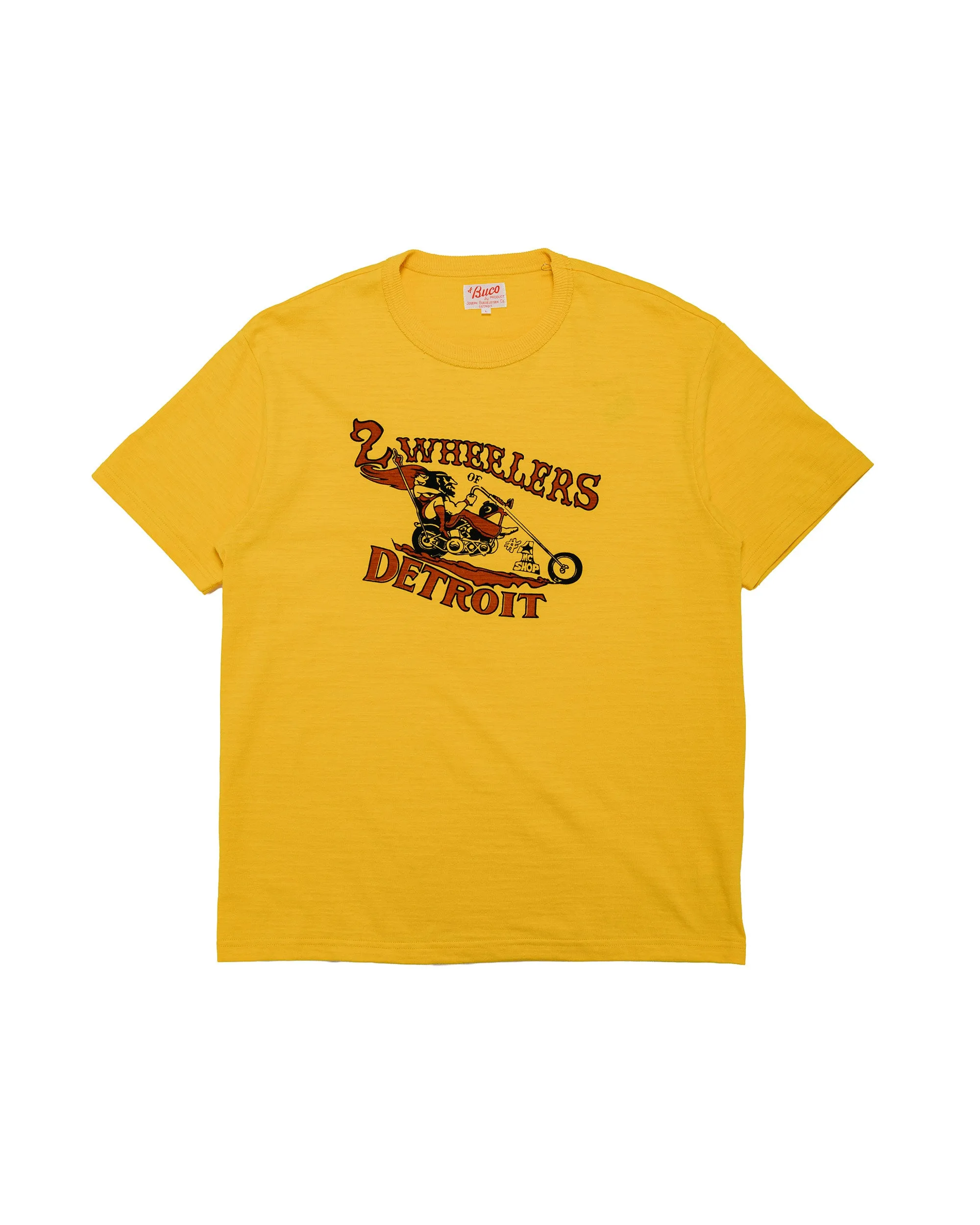 The Real McCoy's BC26009 Athletic T-Shirt / 2-Wheelers of Detroit Yellow sold by Lost & Found