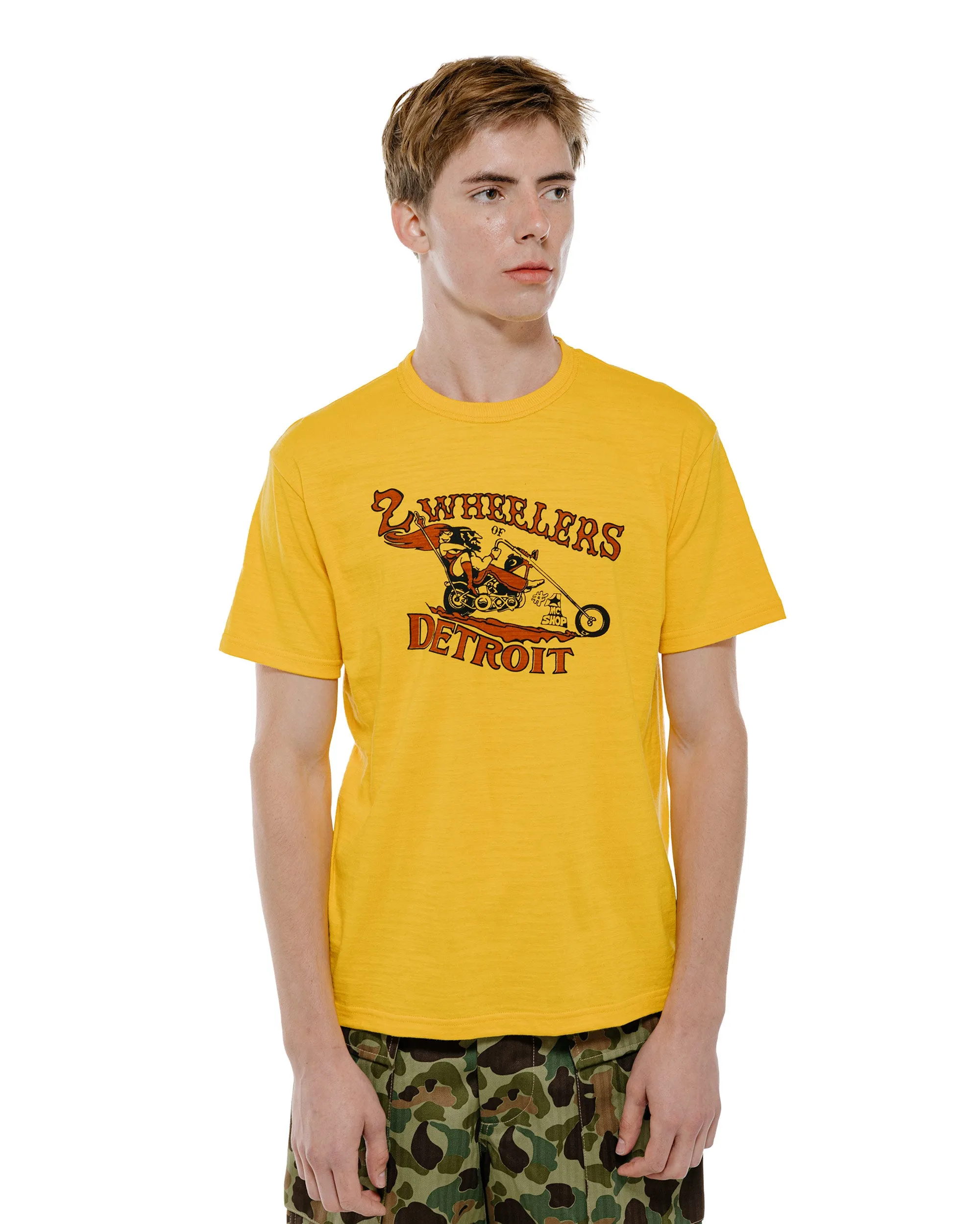 The Real McCoy's BC26009 Athletic T-Shirt / 2-Wheelers of Detroit Yellow sold by Lost & Found product image thumbnail 2
