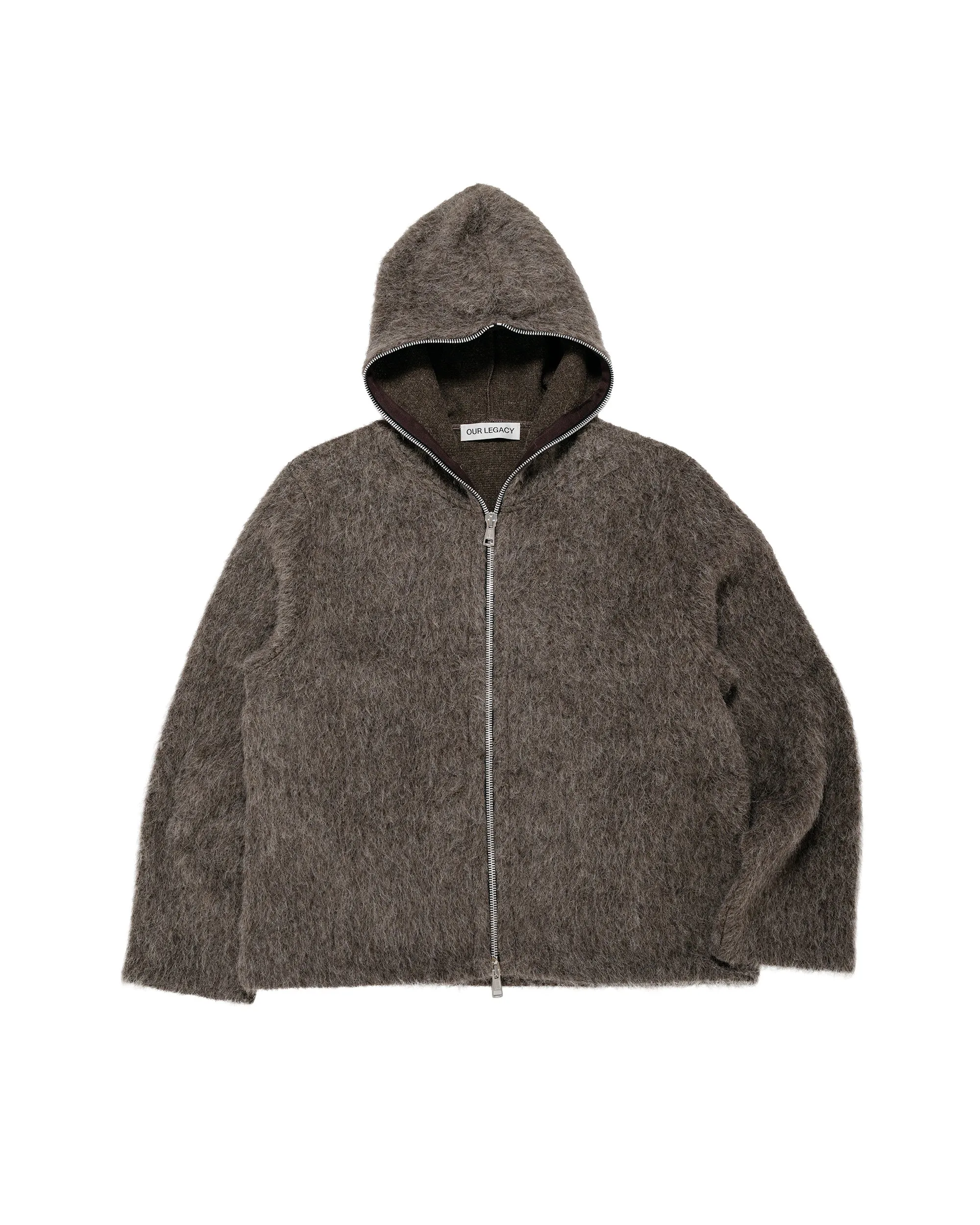 Our Legacy Full Zip Hood Mole Grey Hairy Wool sold by Lost & Found