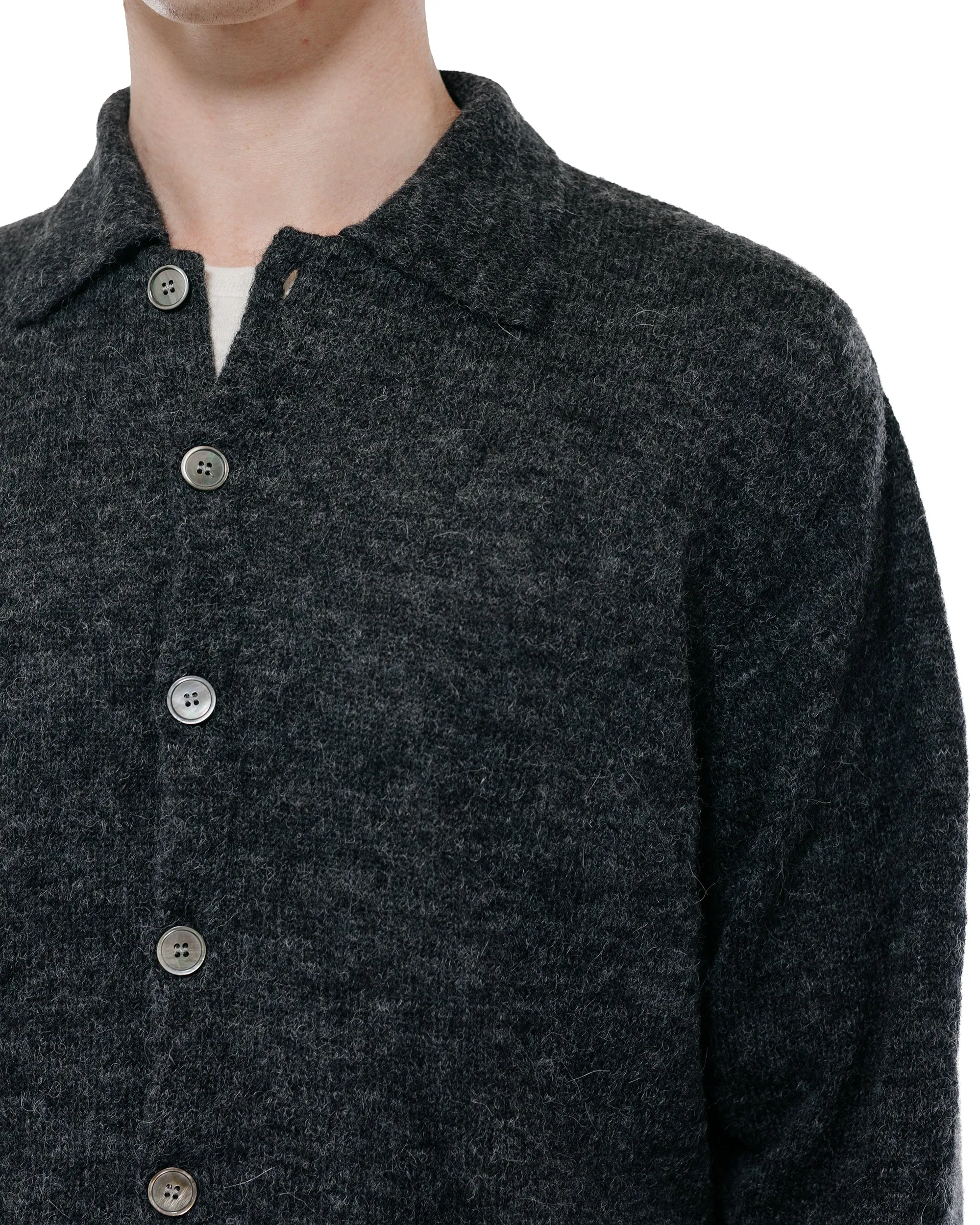 Our Legacy Evening Polo Charcoal Melange Fuzzy Alpaca sold by Lost & Found product image thumbnail 3