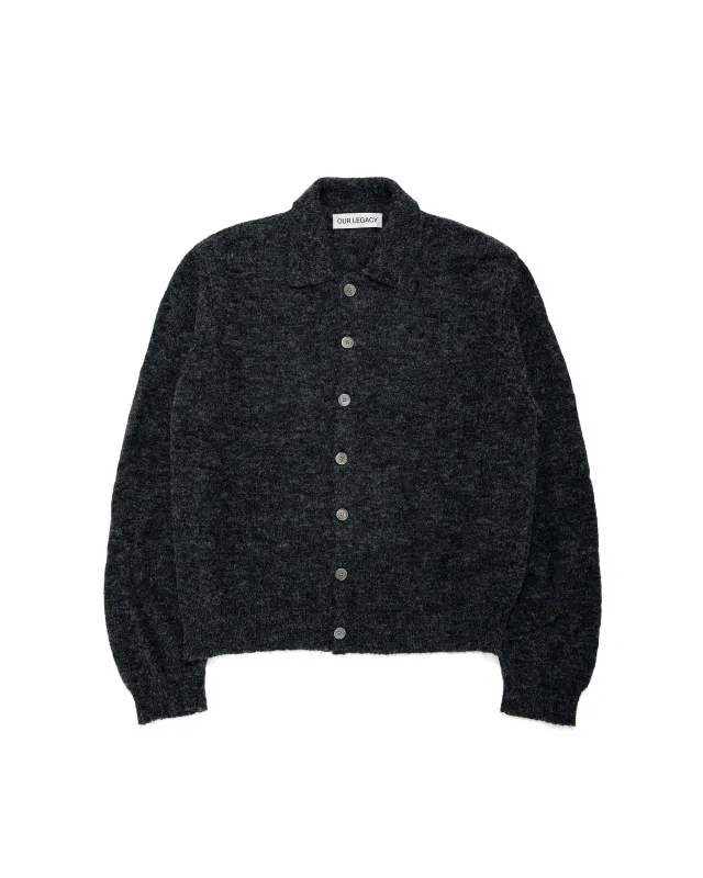 Our Legacy Evening Polo Charcoal Melange Fuzzy Alpaca made by Our Legacy