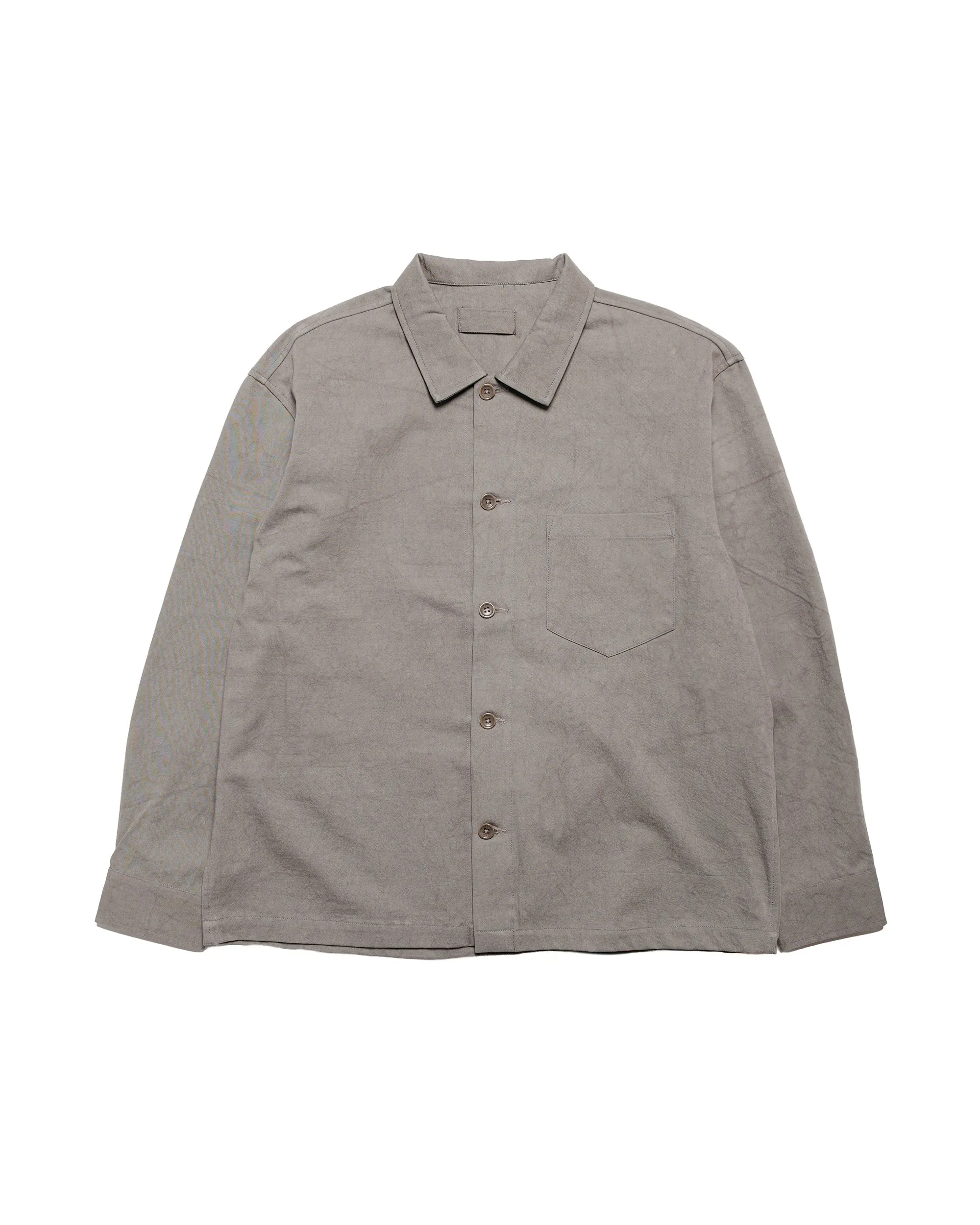 James Coward Travail Shirt Light Grey Drum Dyed Back Satin sold by Lost & Found