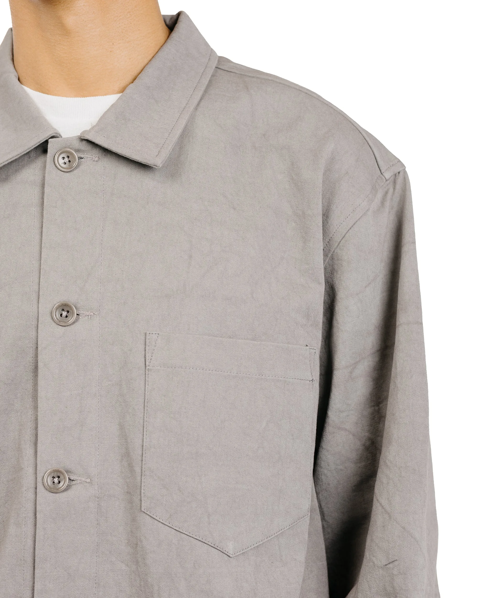 James Coward Travail Shirt Light Grey Drum Dyed Back Satin sold by Lost & Found product image thumbnail 3