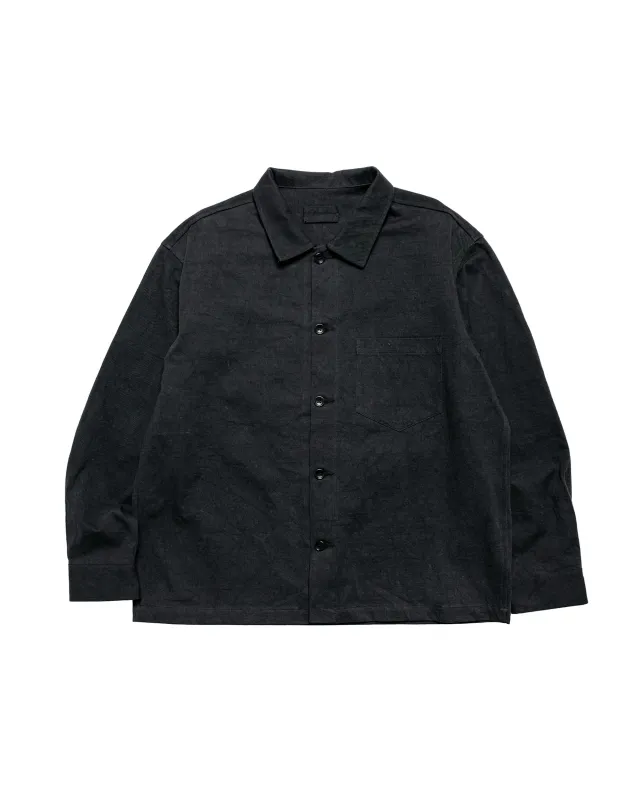 James Coward Travail Shirt Black Drum Dyed Back Satin made by James Coward