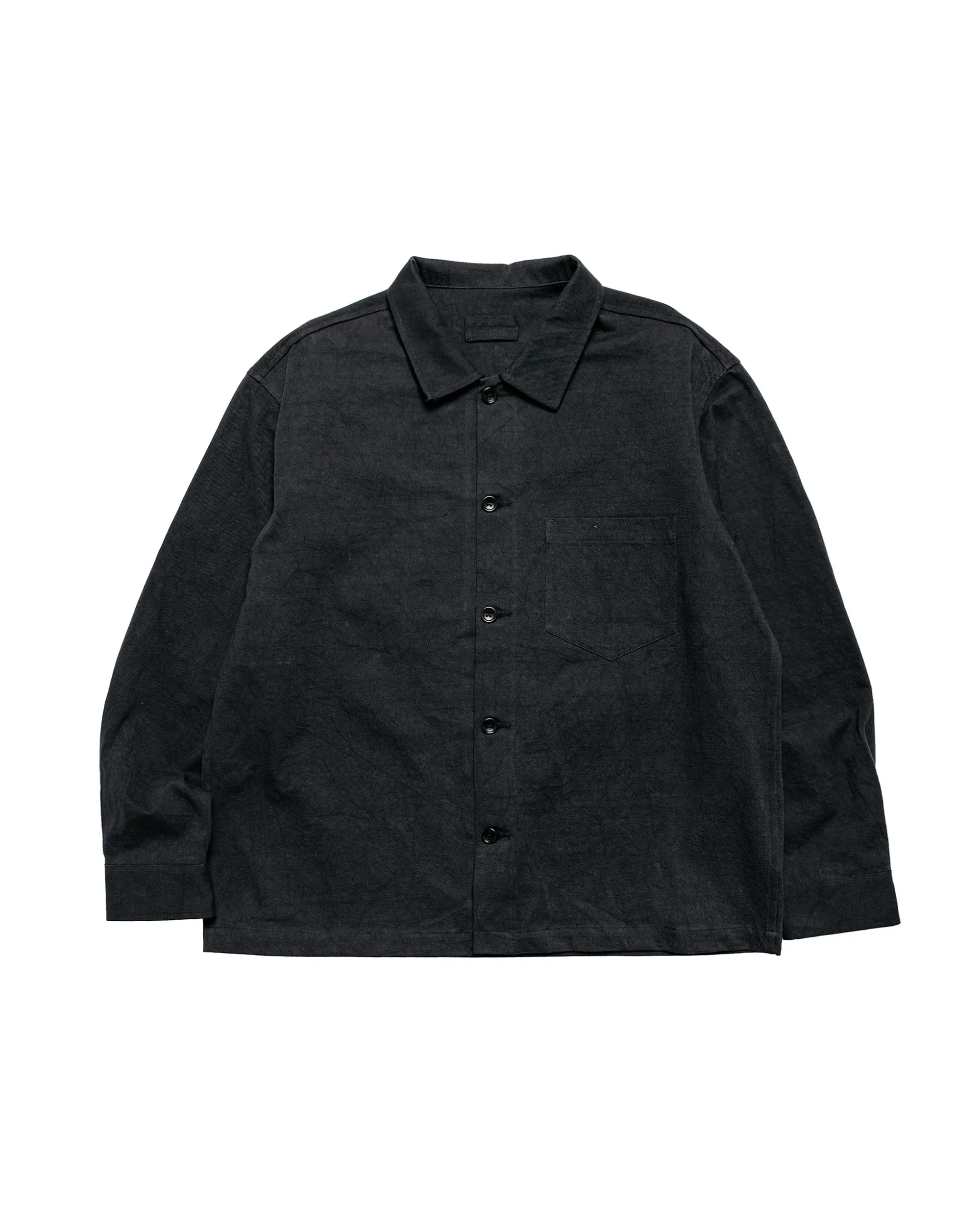 James Coward Travail Shirt Black Drum Dyed Back Satin sold by Lost & Found