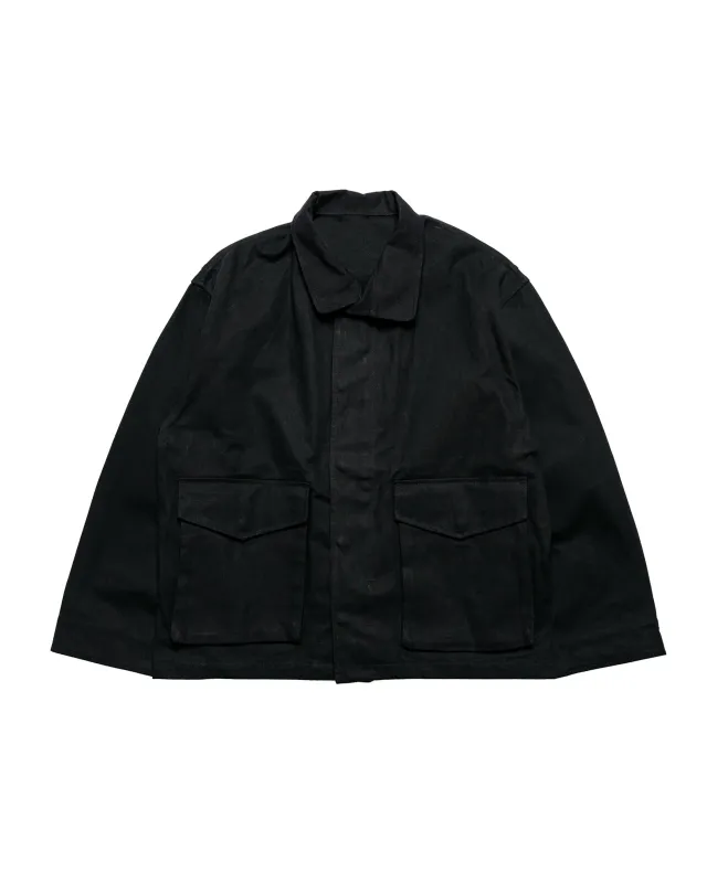 James Coward Six Jacket Black Waxed Cotton Washi Oxford Cloth made by James Coward