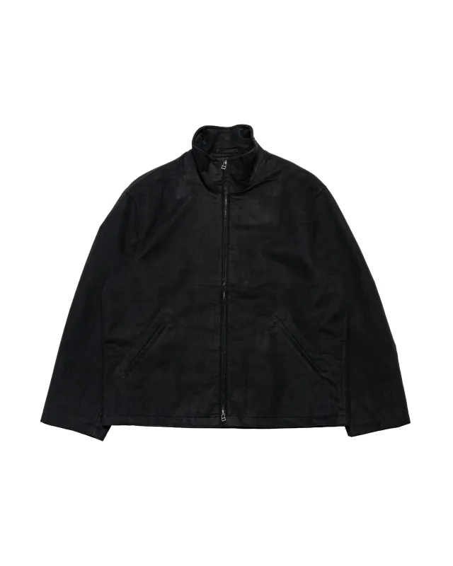 James Coward Circuit Jacket Black Cotton Silk Moleskin made by James Coward
