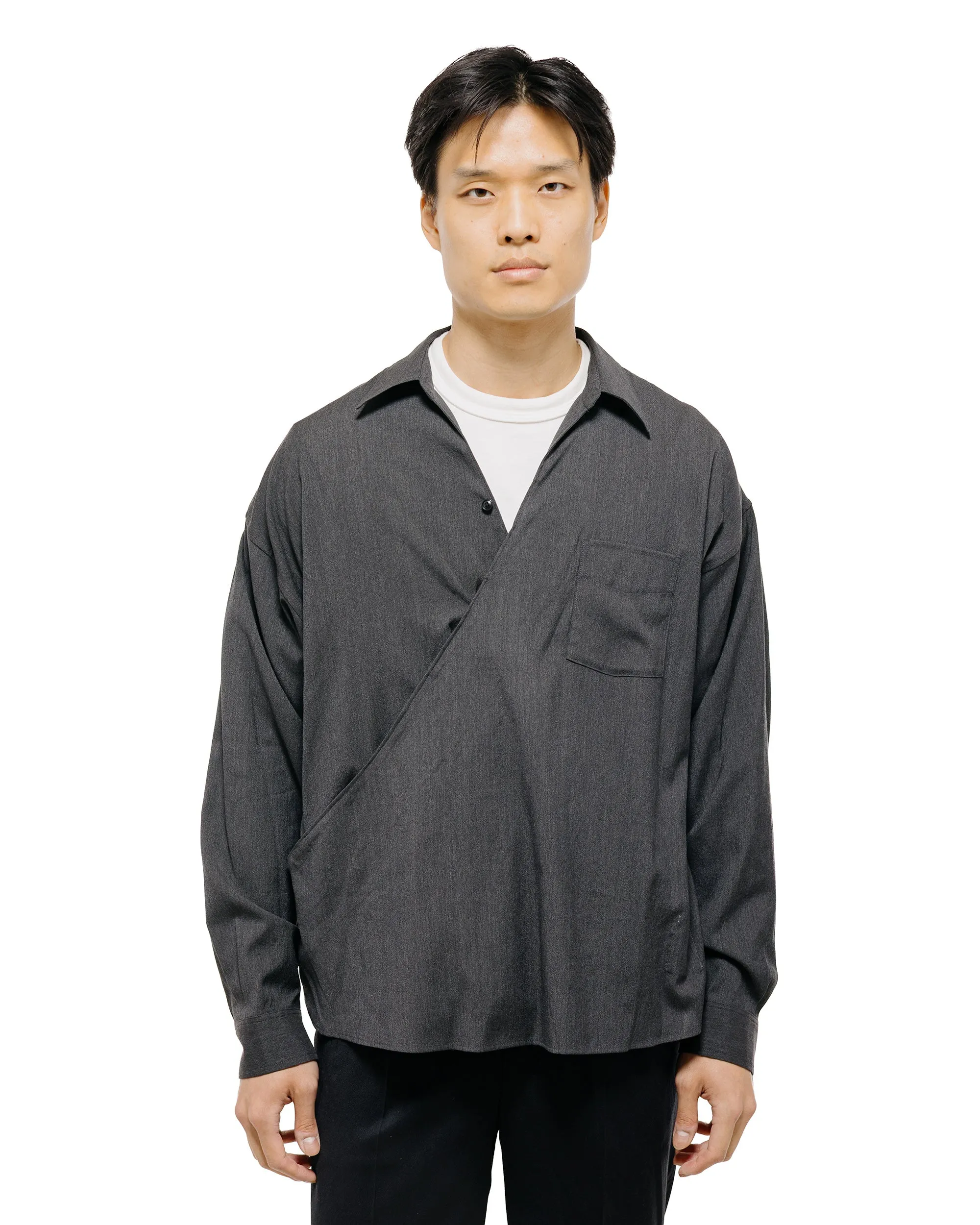 Old Joe Asymmetry Front Tunic Shirts (Long-Sleeve) Graphite sold by Lost & Found product image thumbnail 2