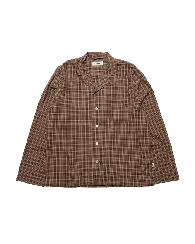 Tekla Fine Twill Pyjama Shirt Serra Checks made by Lost & Found