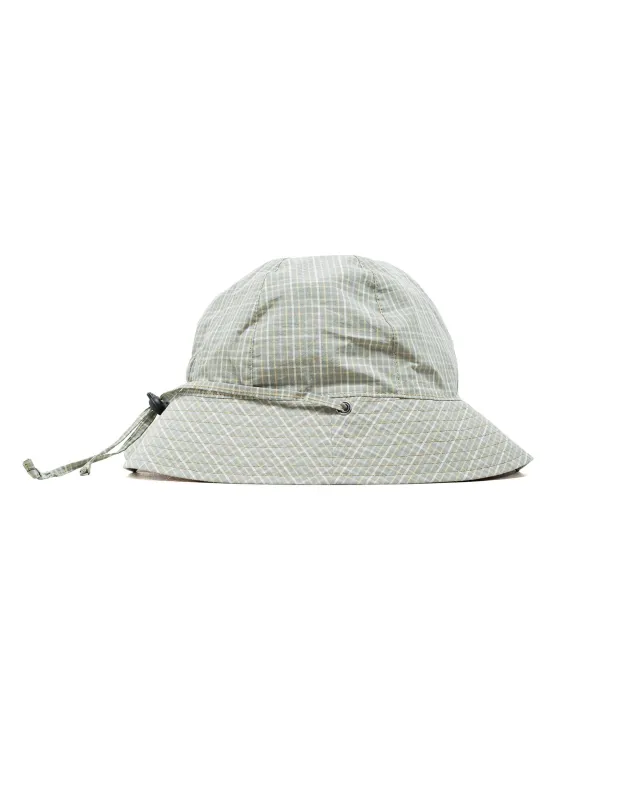 Found Feather Military Sun Hat (Reversible) Green Check made by Found Feather