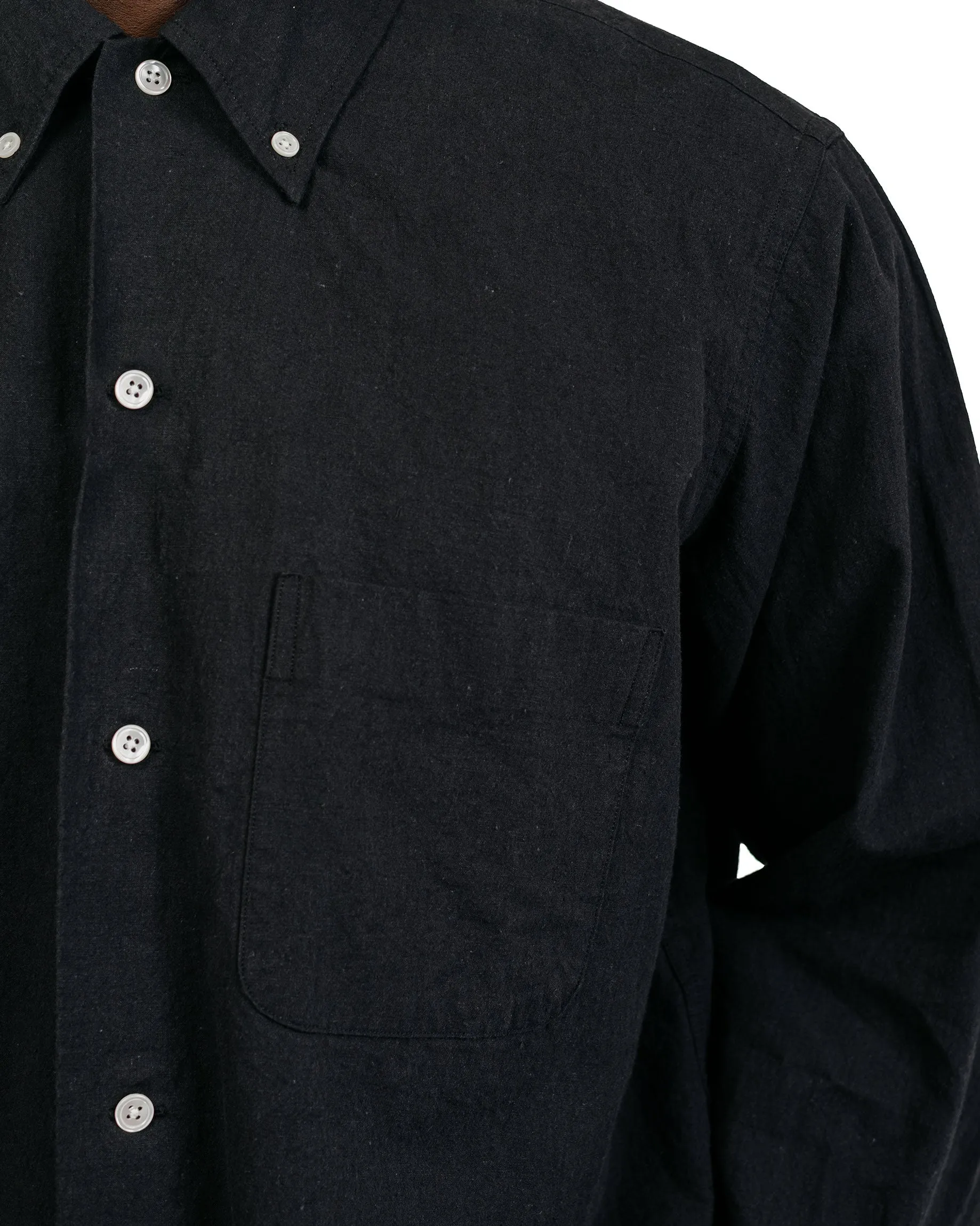 Beams Plus Lost & Found Open B.D. Linen Cotton Black sold by Lost & Found product image thumbnail 3