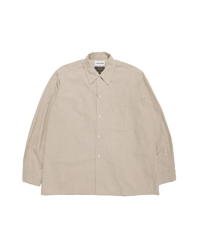 Beams Plus Lost & Found Open B.D. Linen Cotton Beige made by BEAMS PLUS