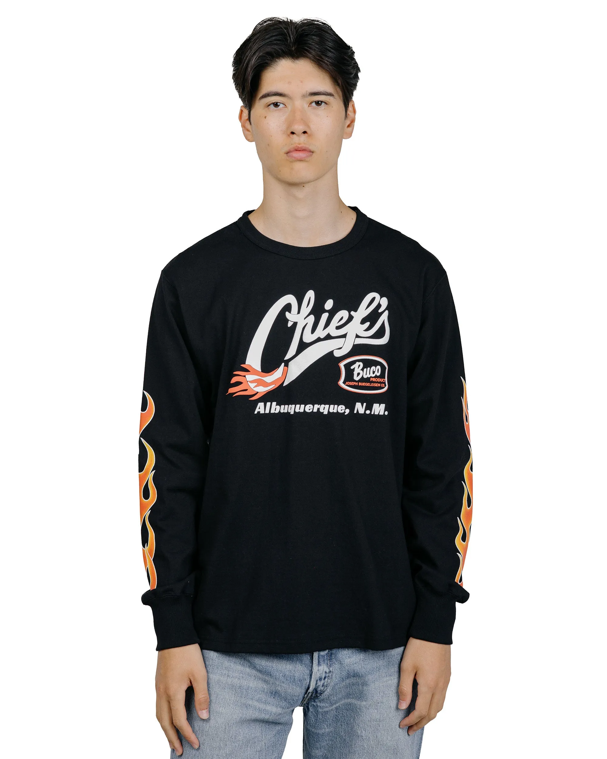 The Real McCoy's BC26005 BUCO L/S Tee / Chiefs Black/Red sold by Lost & Found product image thumbnail 2